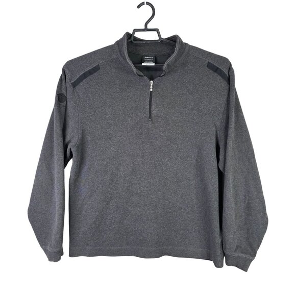 Mens Nike Golf Dri Fit 1/4 Zip Gray Pullover Sweater Cotton Polyester Blend L - Picture 1 of 9